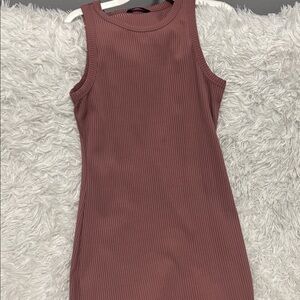 SHEIN Ribbed Sleeveless Dress - Mauve